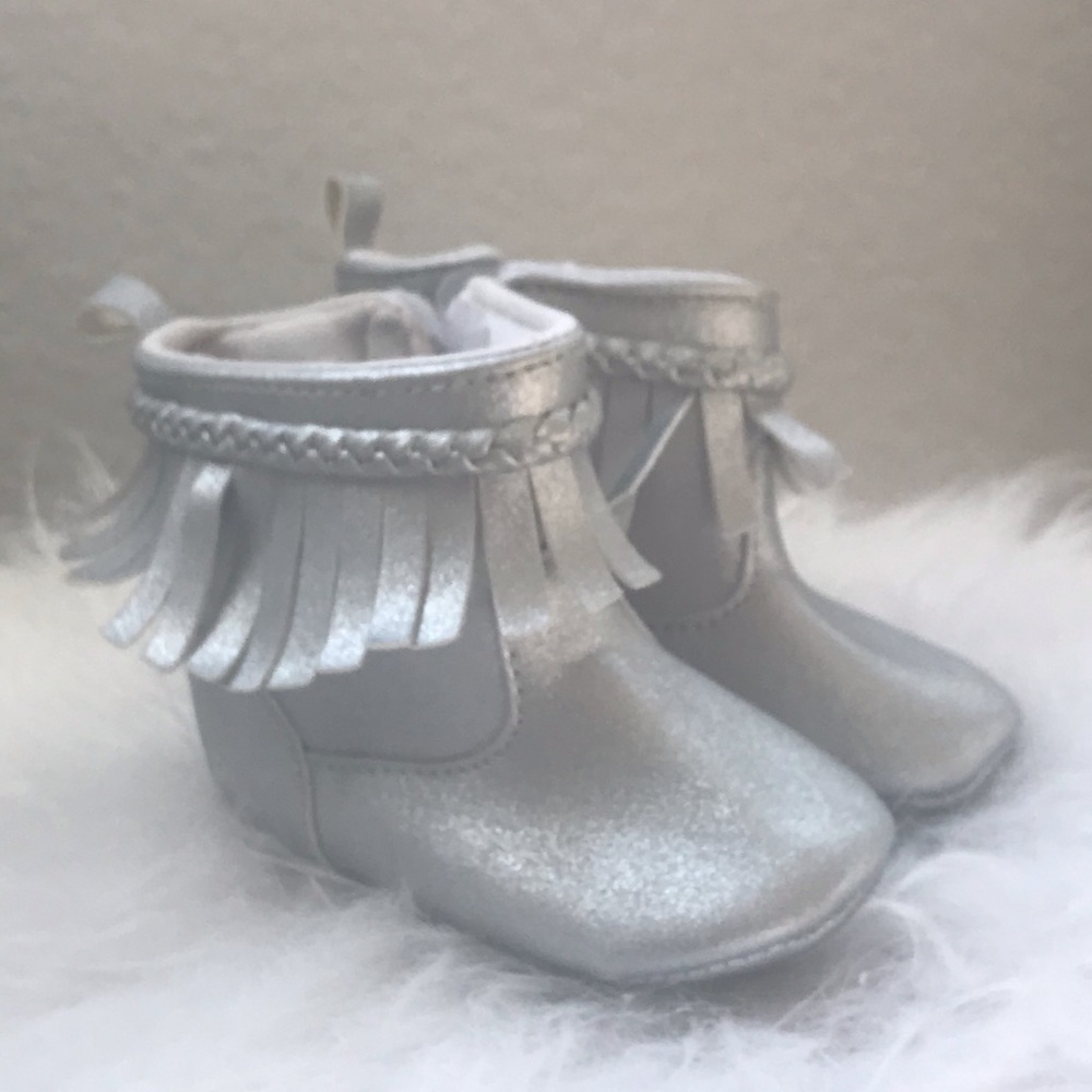Laura Ashley baby Boots, size 3, silver